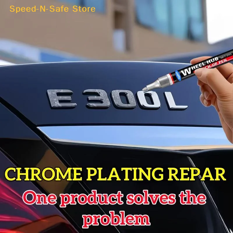 Car Chrome Repair Touch Up Pen Metal Emblem Wheel Hub Scratch Remover Anti Rust Chrome Plating Marker Auto Restoration Tool