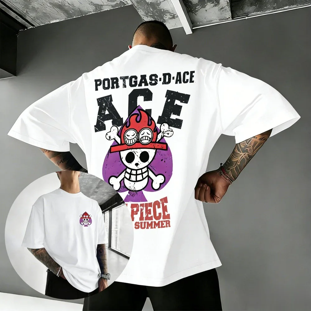 

ONE PIECE Portgas · D · Ace 2026 Summer Harajuku Anime Printed Casual Parent Child Short Sleeve Cotton T-shirt Unisex