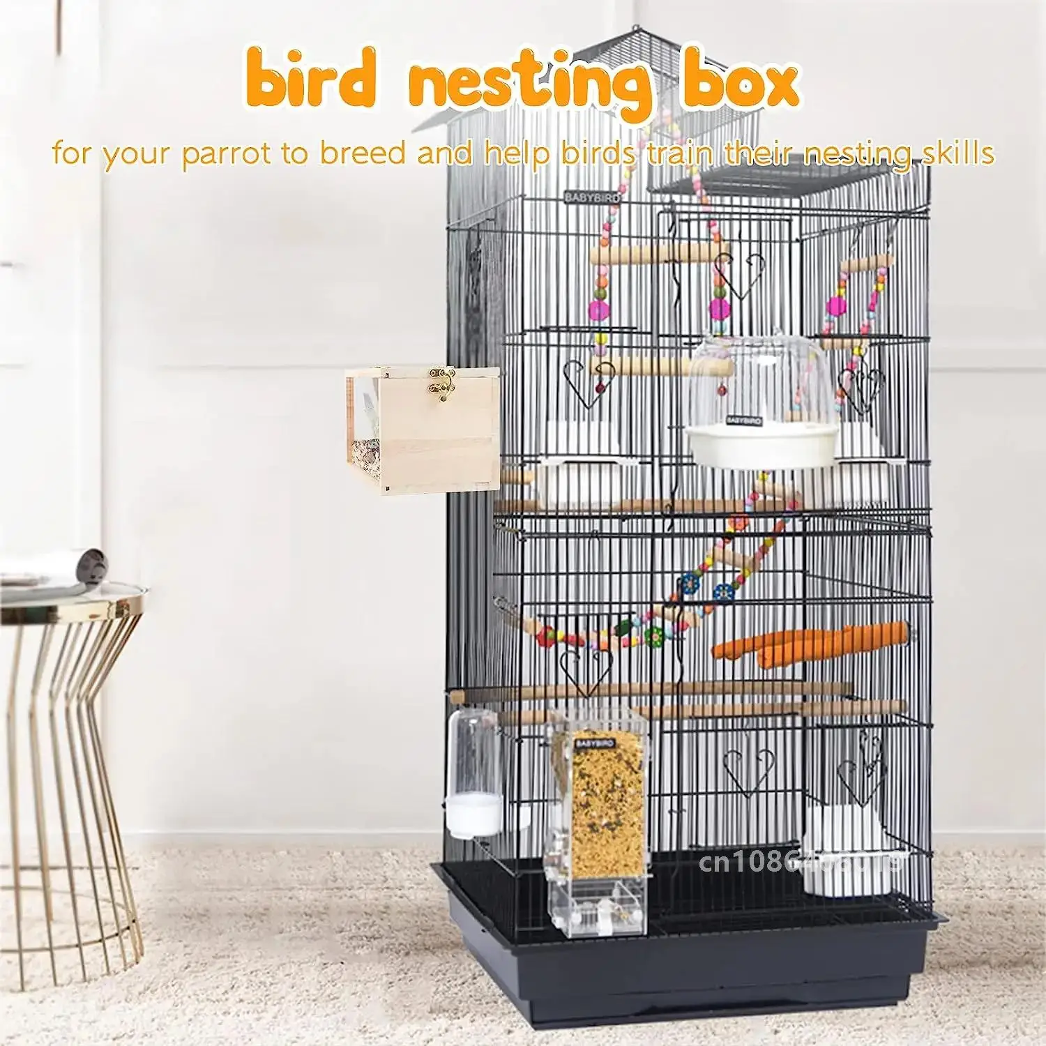 Transparent Design Parakeet Cockatiel Bird House Nest Easy to Clean Parrot House Smooth Edges Parakeet Nesting Box Bird Supplie