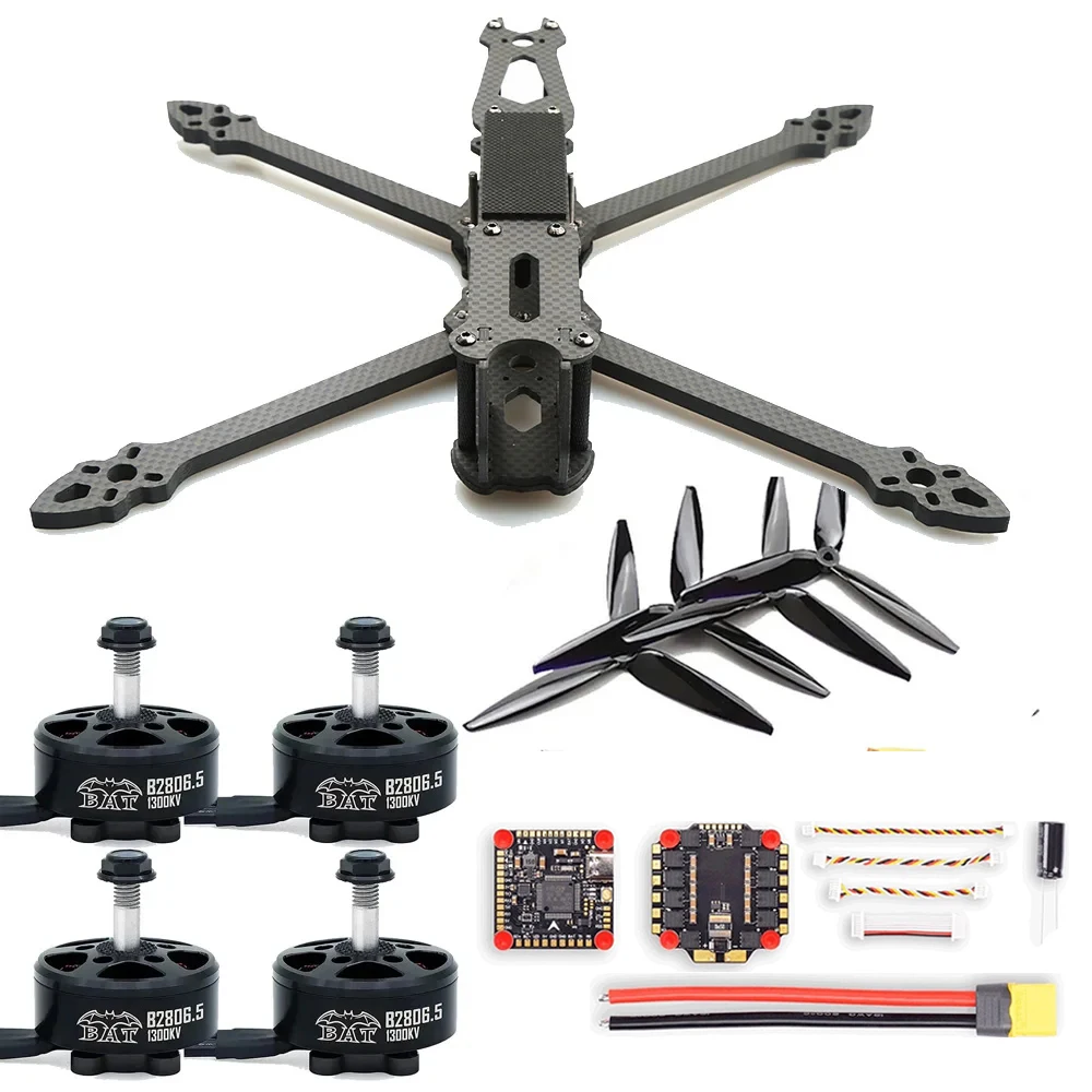

MARK4 V2 7-дюймовая рама из углеродного волокна 295 мм B2806.5 1300KV Бесщеточный двигатель и комплект пропеллера 7040 для гоночного дрона FPV
