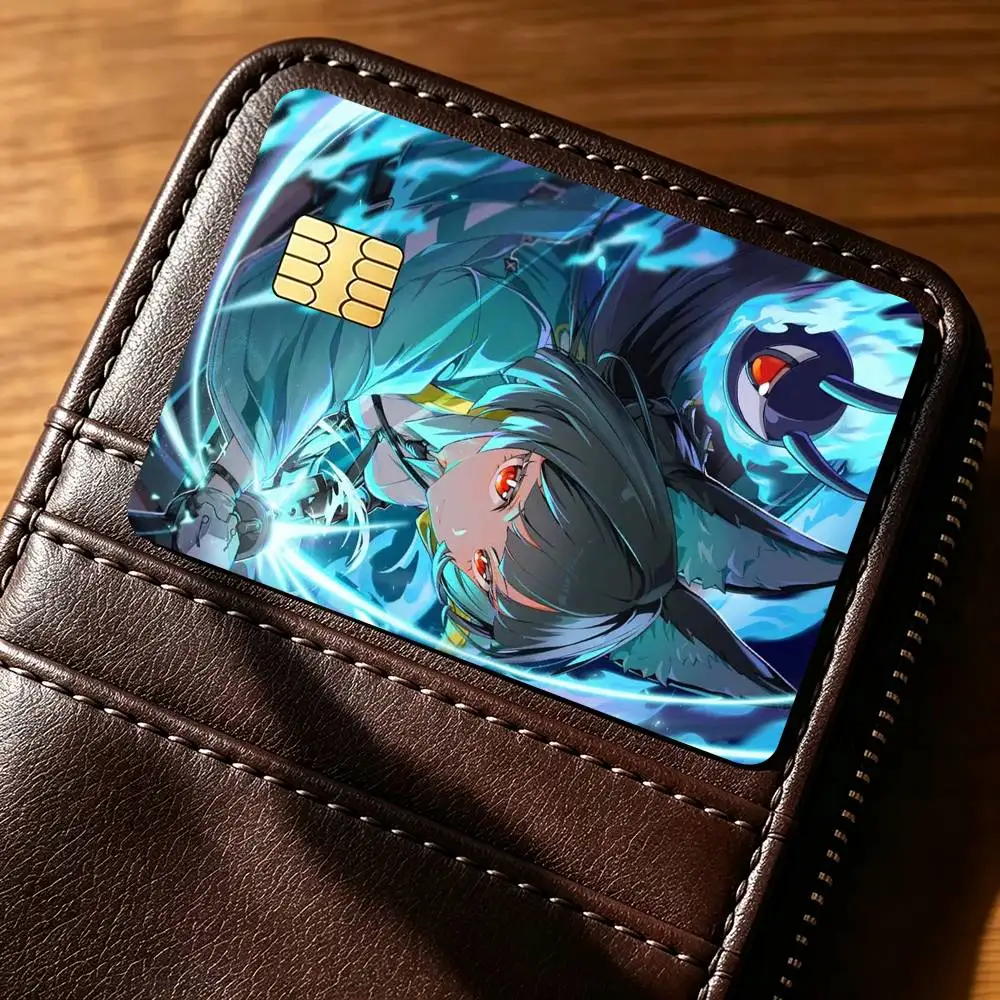 G-Game Zenless Zone Zero Hoshimi Miyabi  Credit Card HD Stickers Small Chip Waterproof Sticker Game Card Decal Gift