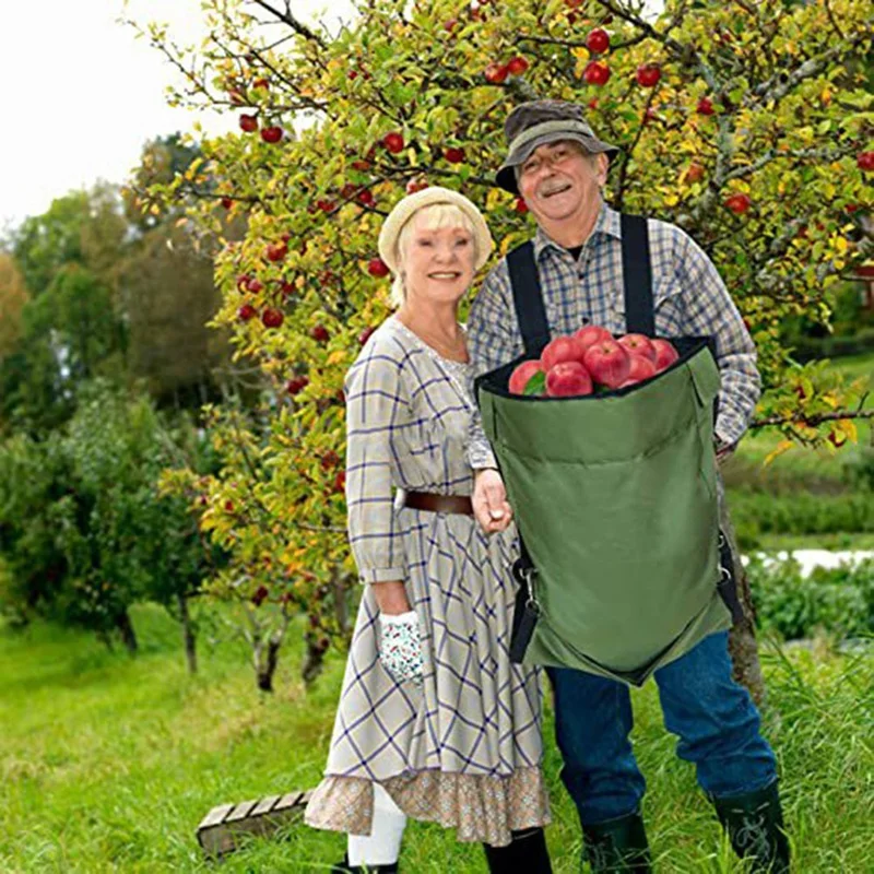 Fruit Picking Bag Garden Apron Adjustable Harvest Gardening Aprons Outdoor Farm Orchard Storage Pouch Foraging Pockets