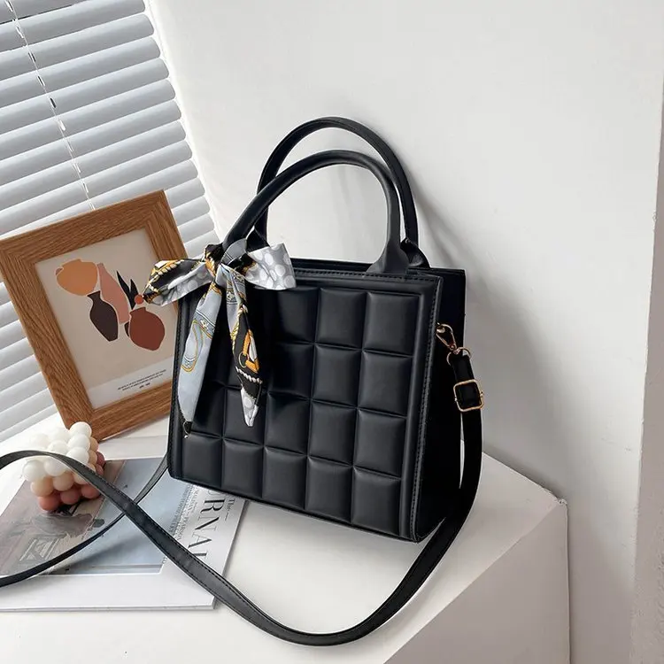 New Luxury Handbags Designer Women Shoulder Bag Fashion Plaid PU Leather Crossbody Bags Square Small Top-handle Bags Tote