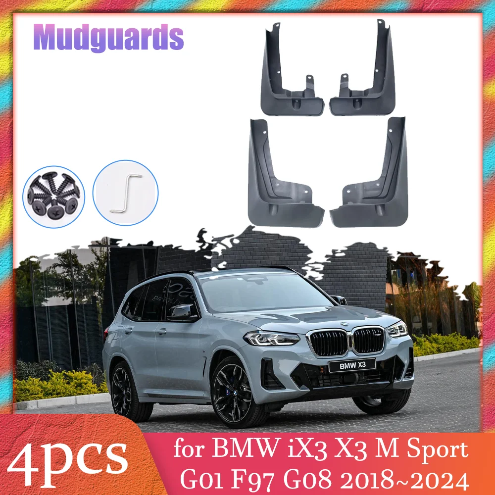 Mudflaps for BMW iX3 X3 M Sport G01 F97 G08 M40i 2018~2024 Car Mud Flaps Splash Guards Cover Mudguards Fender Accessories
