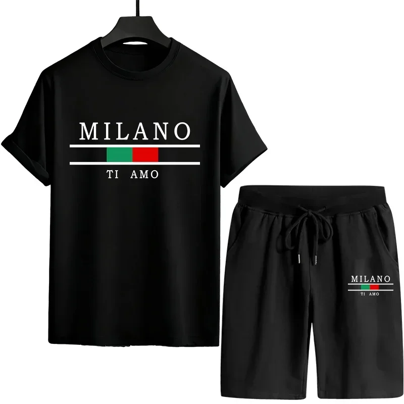 

Men's Tracksuit Casual Quality 2026 Summer Daily Wear Single Piece Versatile sleeved T-shirt and Sports Short Outdoors Jogging