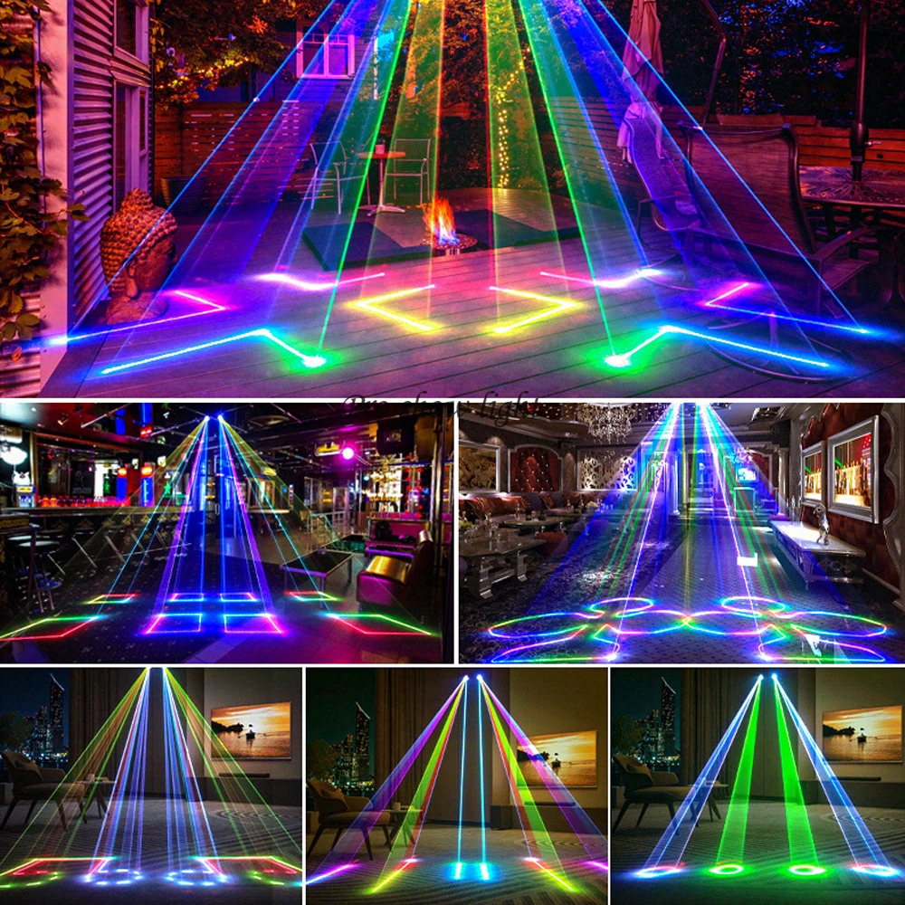 2 Lens DJ Laser Party Light 600MW RGB Animation Lazer Light Projector 3D Animation Laser for Disco Nightclub Wedding Event Shows