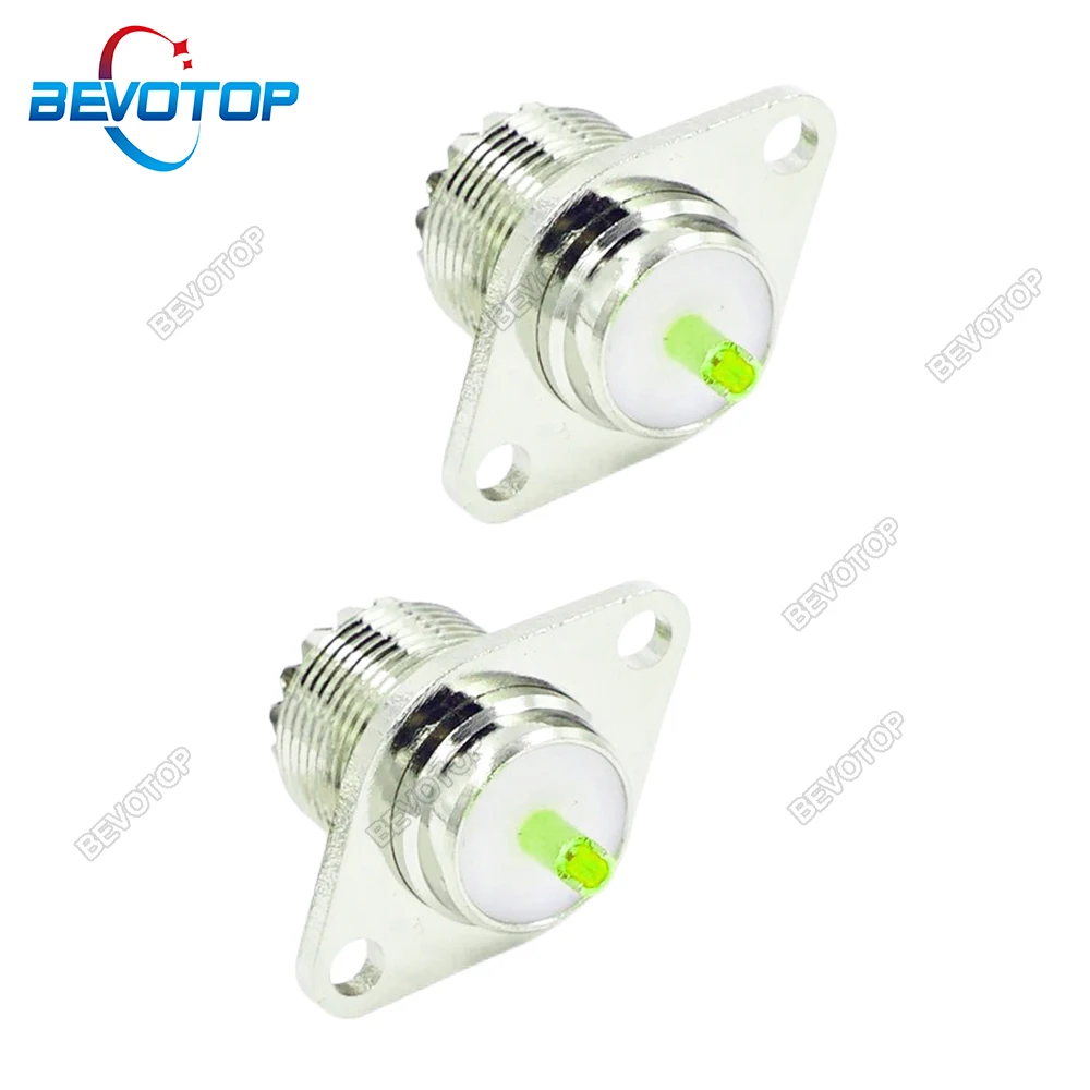 1Pcs SL16 UHF SO239 Female with 2 Hole and Rhombic Flange Soldering Panel RF Connector Socket Female Antenna Connector BEVOTOP
