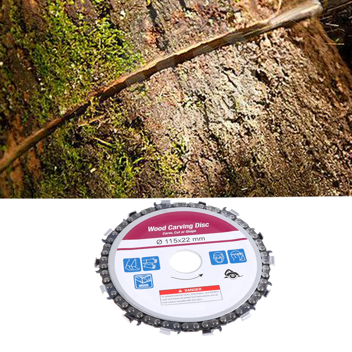 

5 Inch Grinder Chain Disc 125mm Wood Carving Stump Grinder Carving Disc Remover Cutting Wheel for Saw Accessories