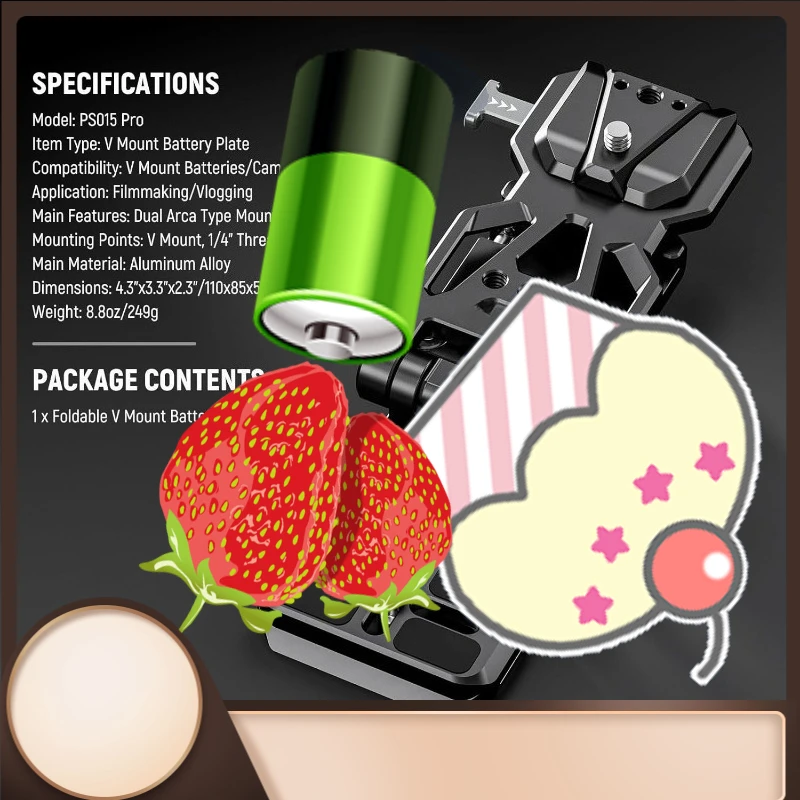 

V Mount Battery Plate Lightweight DSLR Camera Video Rig For SmallRig V Mount Battery Cage DJI RS4 RS3 Gimbal Foldable