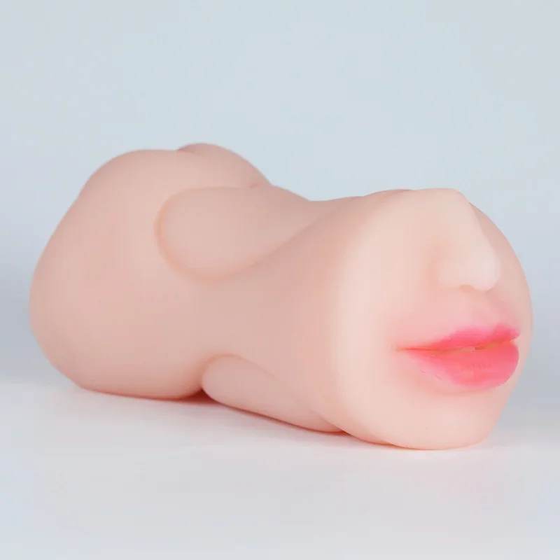 3-in-1 Male Masturbator Deep Throat Oral Blowjob Realistic Rubber Vagina Artificial Pussy Adult Sex Toy for Men