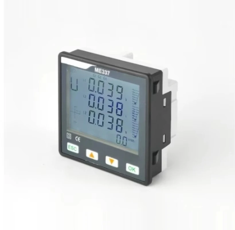 Panel Mount 3 Phase Multi-function Power Meter, LCD Display RS485 Modbus Energy Meter, Without Rogowski Coil