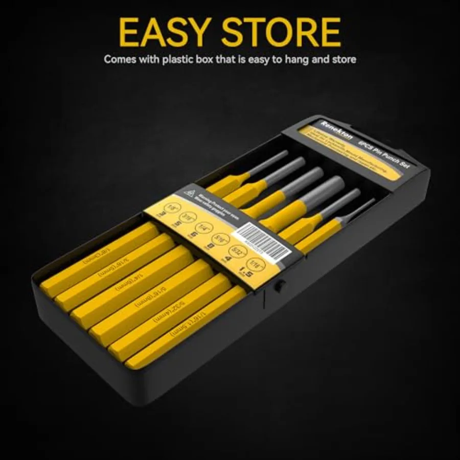 6 قطعة دبوس لكمة مجموعة 1 16 1 8 5 32 3 16 1 4 5 16 أداة الثقيلة لإصلاح الساعات السيارات مجوهرات التطبيقات الحرفية دائم