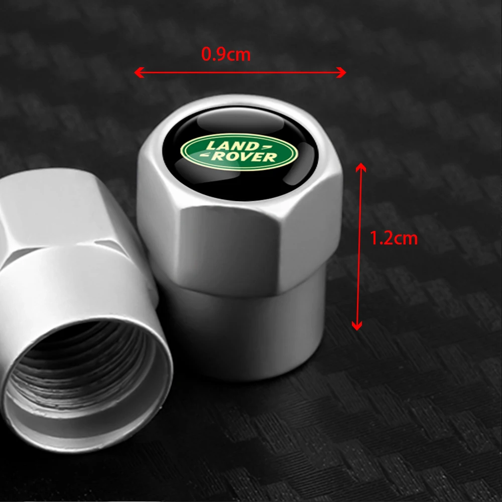 4Pcs Car Accessories Wheel Tire Valve Dust Caps Badge For Land Rover Range Rover SVR Defender Freelander Evoque Discovery Velar