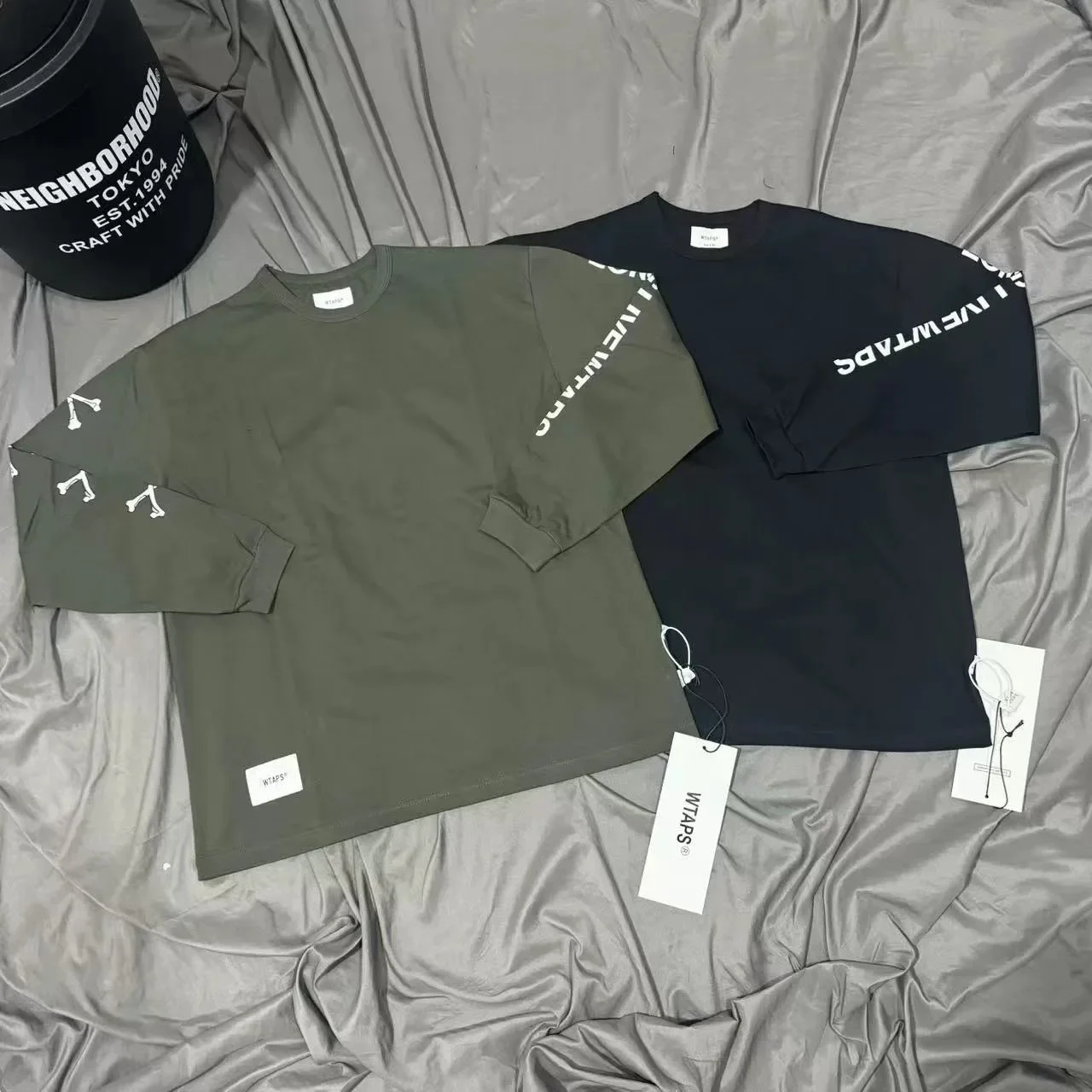 WTAPS Japanese Outdoor Long Sleeve T-Shirt Men Women Oversized Heavyweight Letter Print Casual Loose Fit Streetwear Top