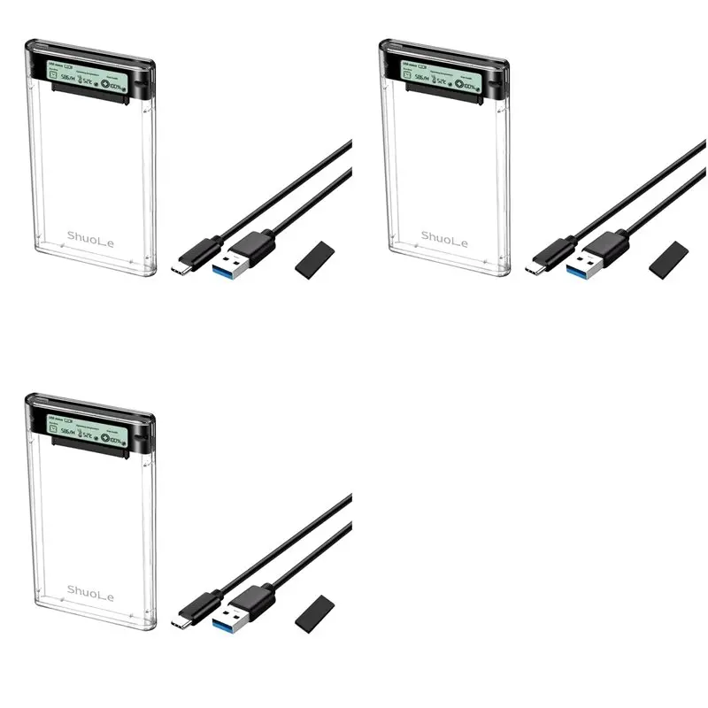 Внешний корпус для жесткого диска Y01A 3X Shuole USB3.2, 5 Гбит/с, 2,5 дюйма, Type-C, для SSD и SATA HDD
