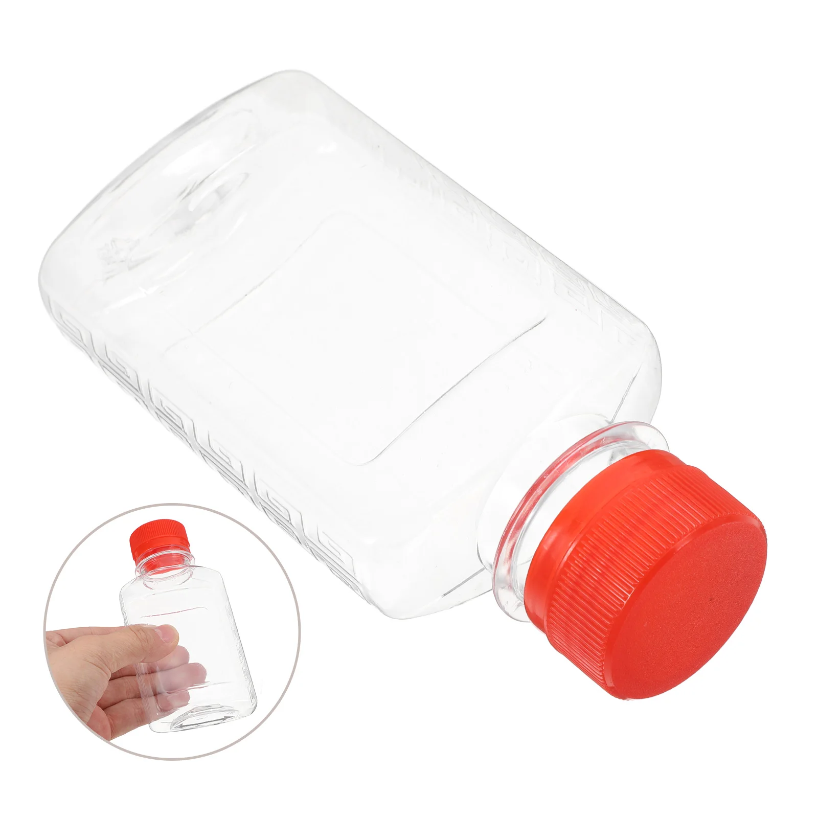 

6pcs Reusable Clear Plastic Juice Bottles 100Ml Empty Milk Containers With Caps Smoothie Beverage Storage Square Leakproof