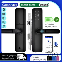 Saudi New Fingerprint Smart Door Lock TTLock App Code Card Key Digital Electronic Lock For Home For Apartment system 4585