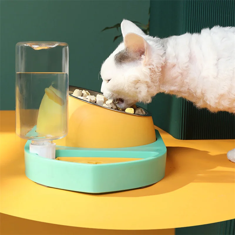 

Kimpets Cat Water Dispenser With No Wet Mouth Automatic Refilling Water Cat Bowl For Pet Small Fish Shaped Three In One Feeding
