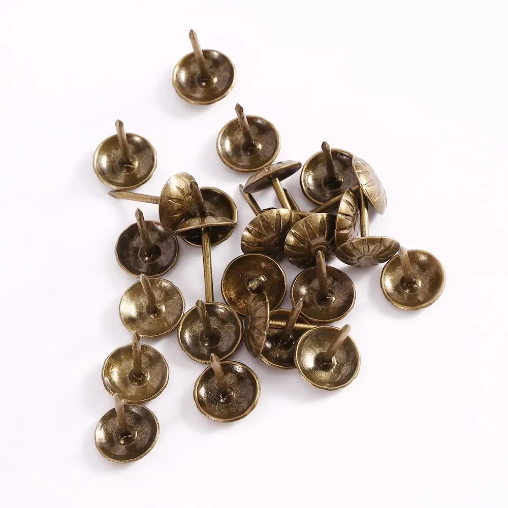 Gold DIY Home Upholstery Jewelry Gift Box Fasteners Woodwork Tool Pushpins Tacks Decorative Nails Furniture Hardware