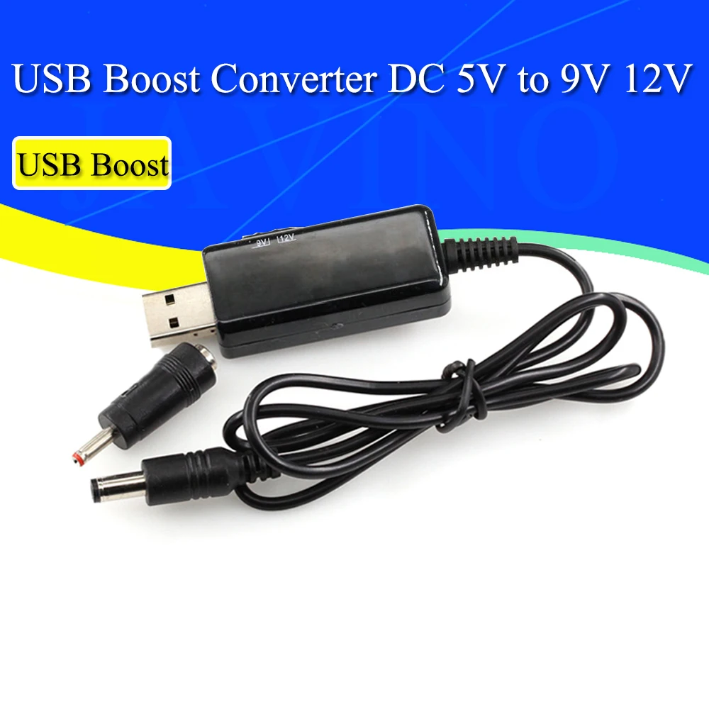 USB Boost Converter DC 5V to 9V 12V USB Step-up Converter Cable + 3.5x1.35mm Connecter For Power Supply/Charger/Power Converter