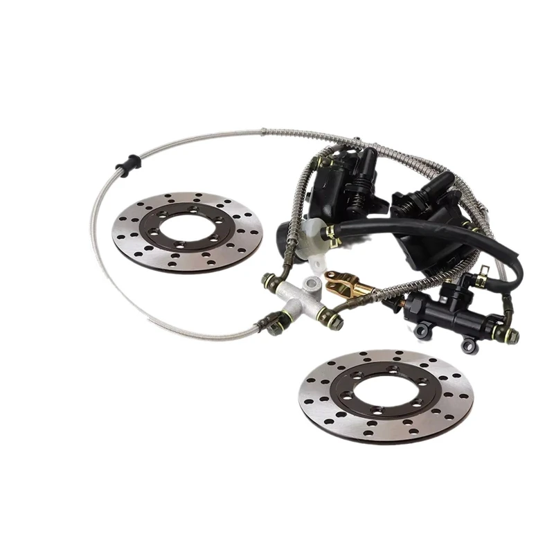 

DIY four-wheel kart ATV modified accessories rear foot brake one to two hydraulic brake pump disc brake assembly