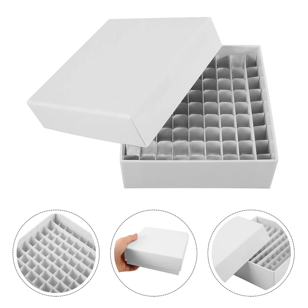 

2 pcs Lab Sample Freezer Box Multifunctional Paper Storage Container For Tubes Cryogenic Samples 81 Grids Organizers