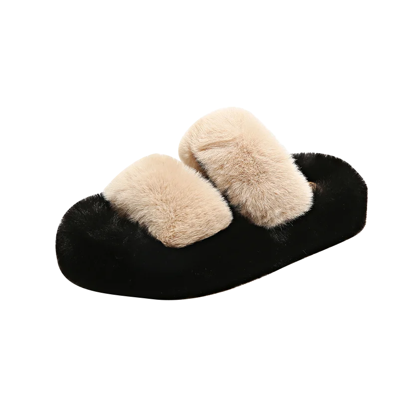 2024 Fashion Winter Women Cotton Slippers Outdoor Indoor Home Non-slip Plush Warm Cotton Shoes Women Bedroom Flat Warm Slippers