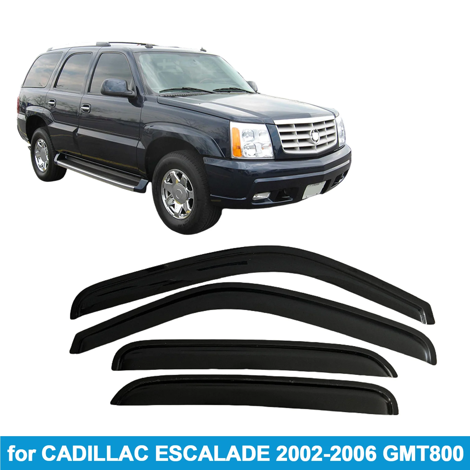 

Оконный козырек для CADILLAC ESCALADE GMT800 2002-2006, защита от дождя, боковой дефлектор, защита от атмосферных воздействий, лента для наружного крепления