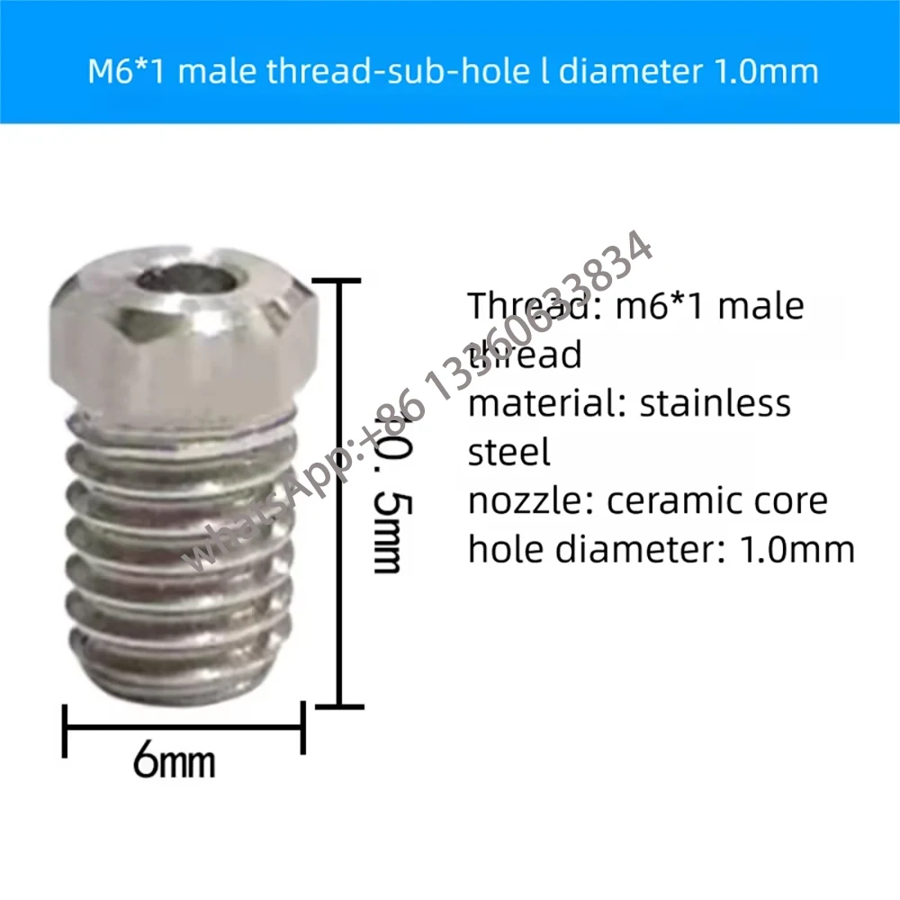 2pcs M6 Ceramics High Pressure Nozzle Dredging Sewer Pipe Water Mouse Pagoda Cleaning Nozzle Repair Kit Accessory