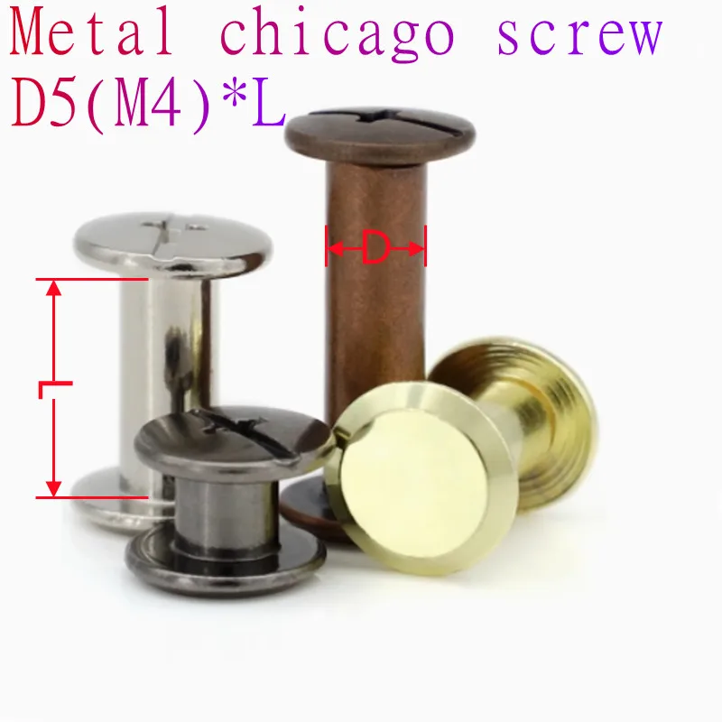 10-20 Sets Od5(m4)x4/5/6/8/10-50 Bronze/brass Plated/ Nickel Plated/ Black Sex Bolt Chicago Screw Book Binding Post Screws
