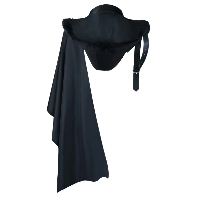   Kostuum oulder Wrap Heren Retro Par Outfit Death God Robe Halloween Accory Jeugdig PU-materiaal One Size Fits All
