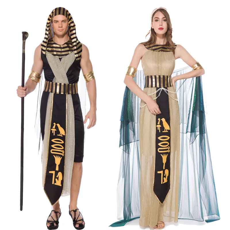 

Halloween Costumes Ancient Egypt Egyptian Pharaoh King Empress Cleopatra Queen Costume Cosplay Clothing for Men Women