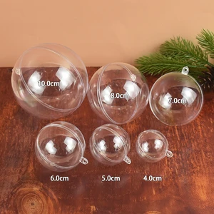 4-10 cm transparenter Weihnachtsball Plastik Plastik Füllbares Bauble Weihnachtsbaum Hanging Ornamente Ornamente Dekoration für Home Wedding Party Geschenkbox 10 Hauptverkaufsbälle transparentes Weihnachten - №4
