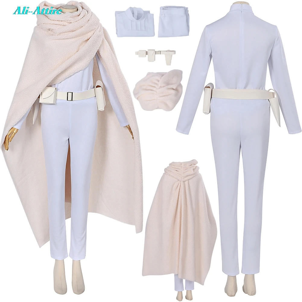 

Movie Space Battle Padme Cosplay Amidala Top Pants Claok Cloth Party Disguise Roleplay Halloween Costume Carnival Outfits Suits