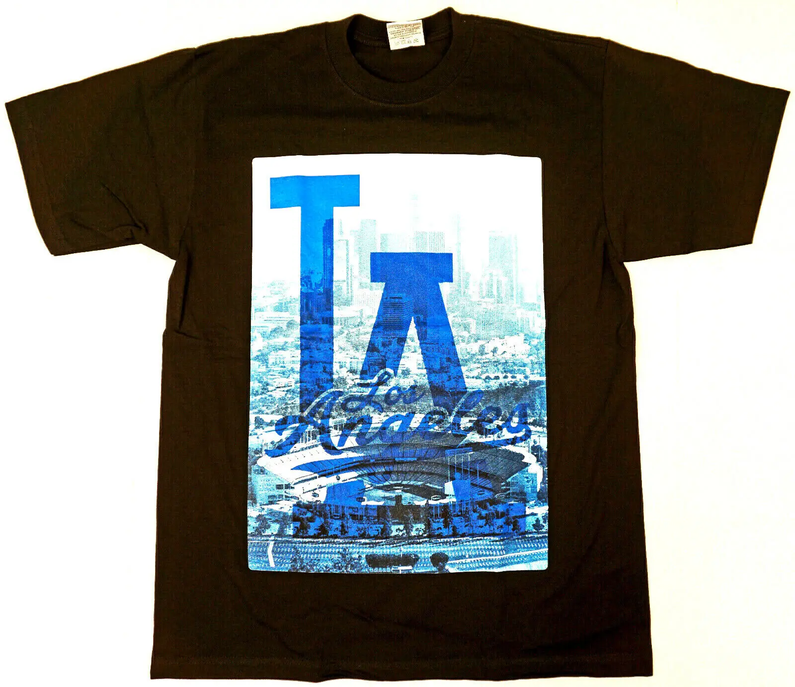 LOS ANGELES T shirt LA Baseball Chavez Ravine 100 Cotton Mens Black New