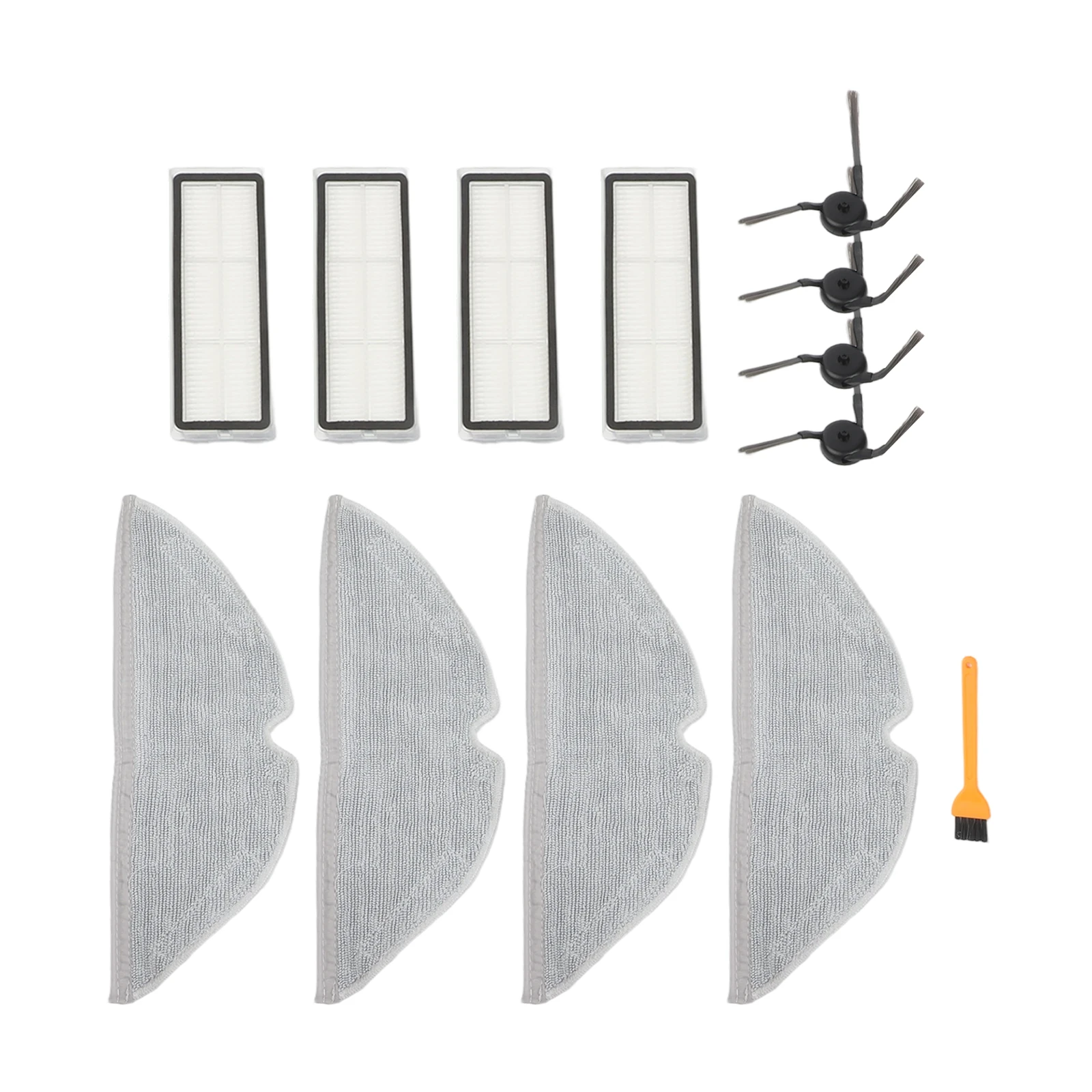 

For DREAME D20-Plus Vacuum Cleaner Set Includes 4 Side Brushes 4 Filters 1 Mop, And 1 Cleaning Brush