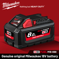 Origina Milwaukee M18 18V Battery 8.0Ah,15-Cells Li-ion Charger Rechargeable Battery 48-11-1815 48-11-1850 Replacement Barrtey