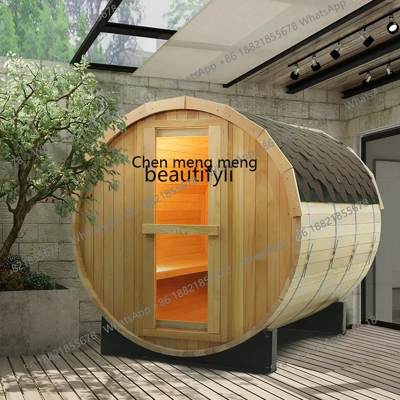 cc182R Outdoor sweat sauna, barrel courtyard household dry steam room, swimming pool steam room