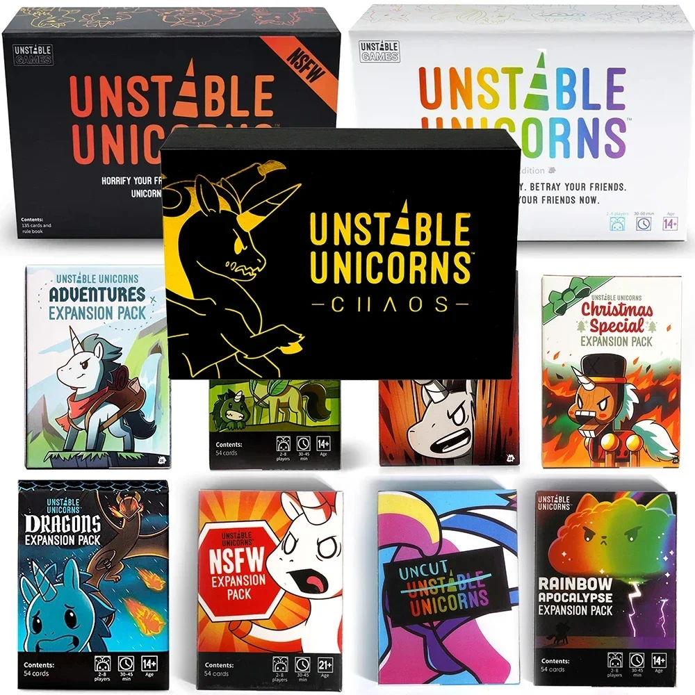 Unstable Unicorns Board Englische Familienparty-Erweiterung Grundversion der klassischen Brettspiele