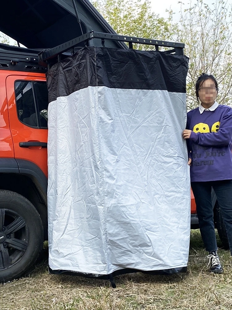 Outdoor Bathing Camping Locker Room Accessories 4X4 SUV Side Awning Aluminum Black Shower Tent Por