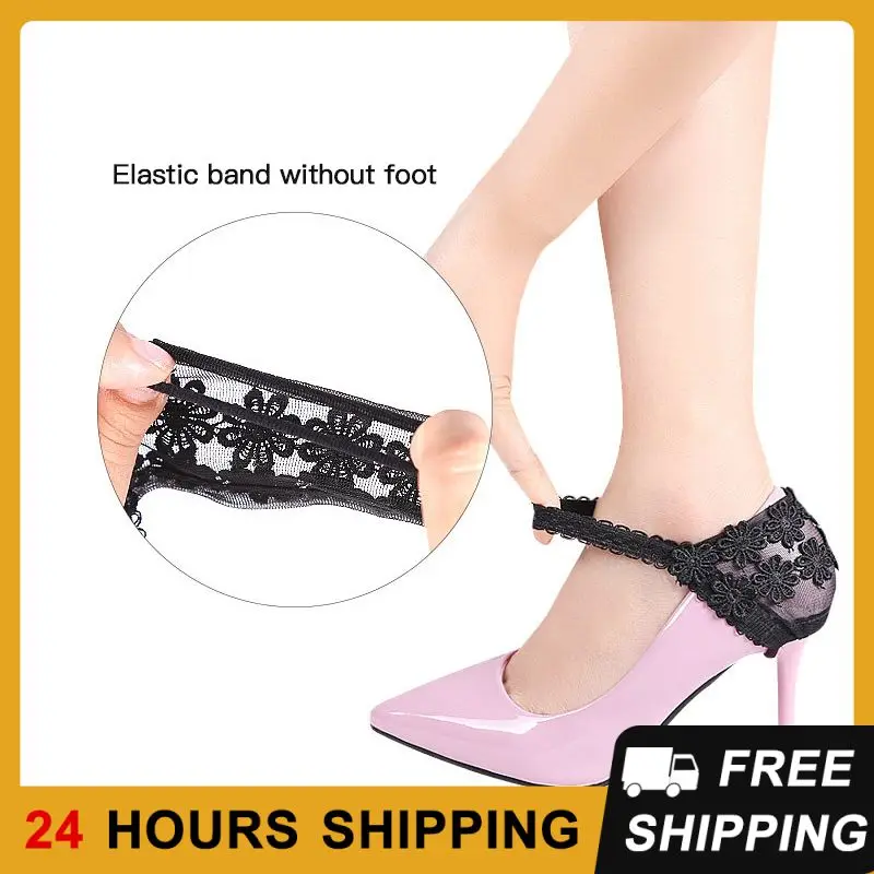 1Pair Lace Shoes Band Women High Heels Bundle No Tie Shoelaces Lady Lace Lock Straps Decoration String Anti-Slip Shoe Accessorie