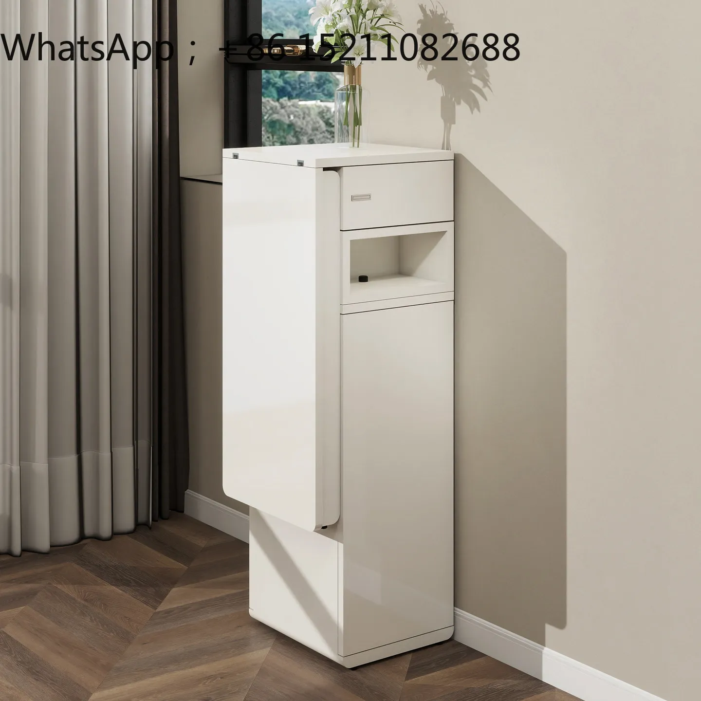 LLY multi-functional folding bar, invisible ultra-thin retractable desk, integrated small apartment, movable belt wheel