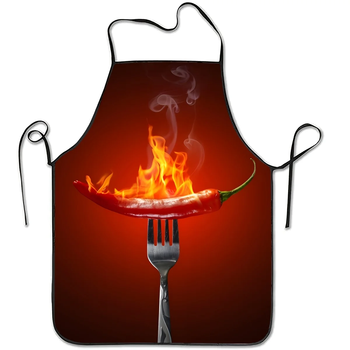 Spicy Chili Pepper Flame Kitchen Apron Hot Food Theme Linen Cooking Bibs Chef Aprons Multi Sizes Grill Gift