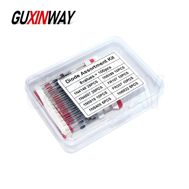 Rectifier Schottky Diode Kit 1N4007 1N4148 1N5408 1N5819 1N5822 1N4001 1N4004 1N5404 FR107 FR207 Fast Switching Diode