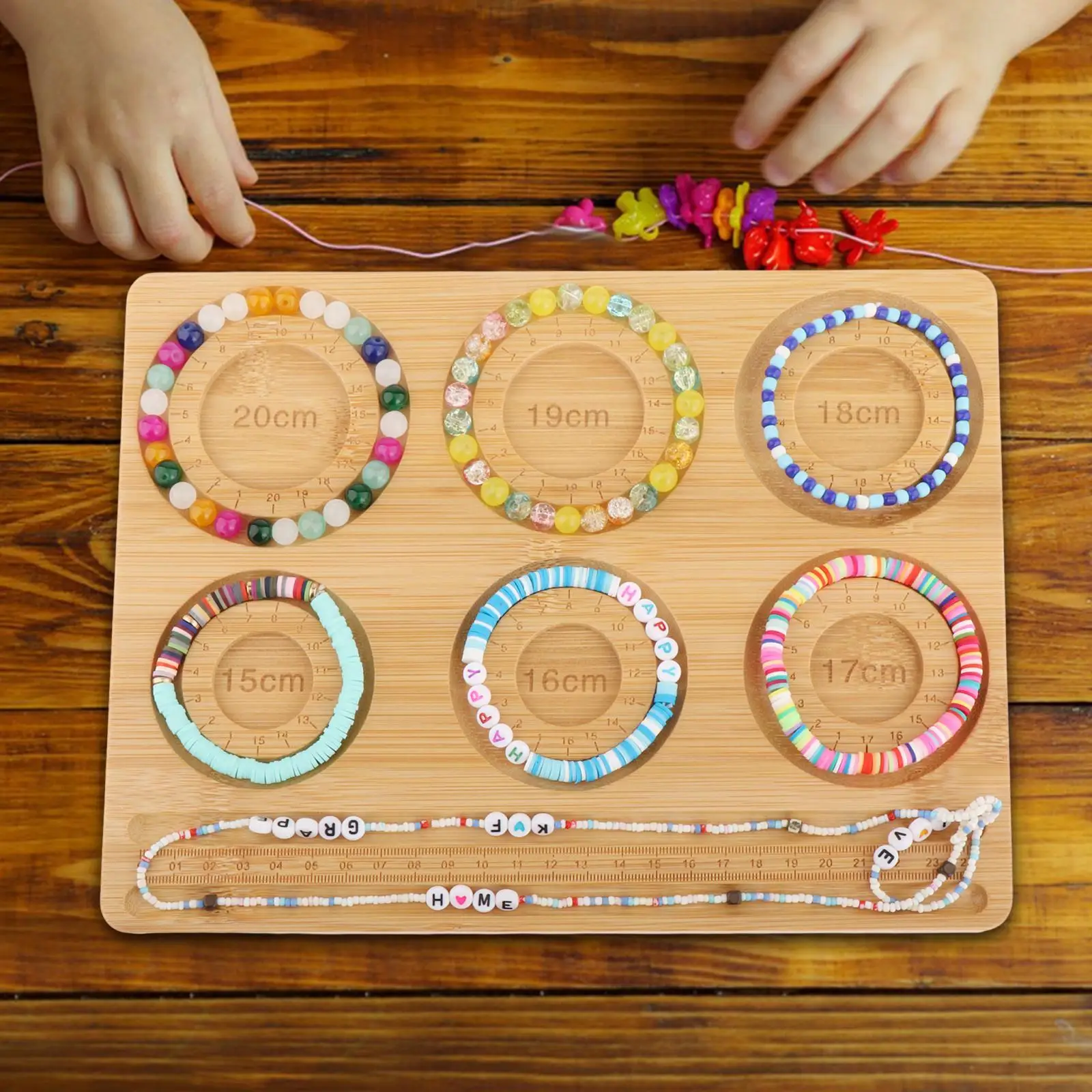 

Beading Board Bamboo Bead Board for Jewelry Making for Display Necklace Bead