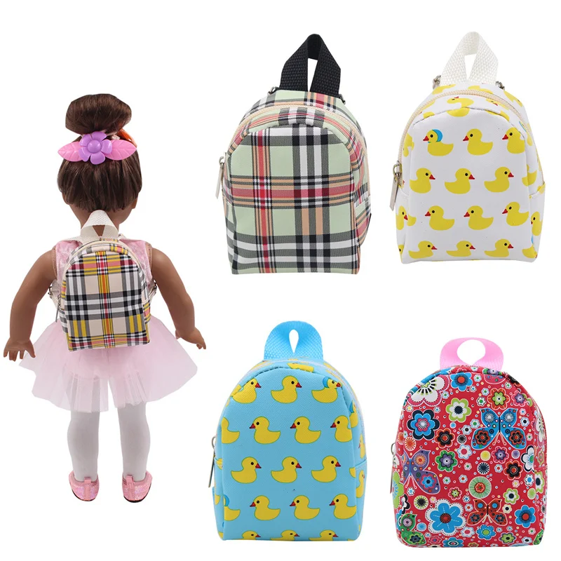 Doll Backpack for 43-46inch Dolls Yellow Duck Cartoon Bags Doll Clothes for American Girl Doll Baby New Born Interactive Toys