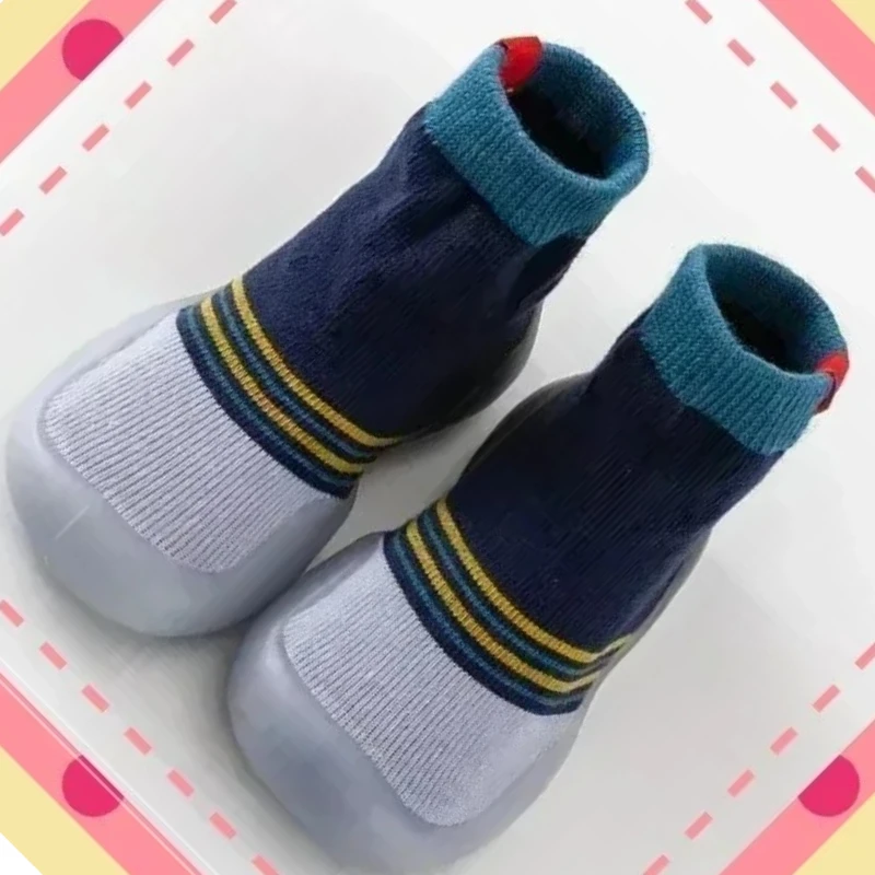 

Новая осенняя детская домашняя обувь с боковыми складками, носки-тапочки, детская обувь, носки, детская обувь на мягкой резиновой подошве для малышей