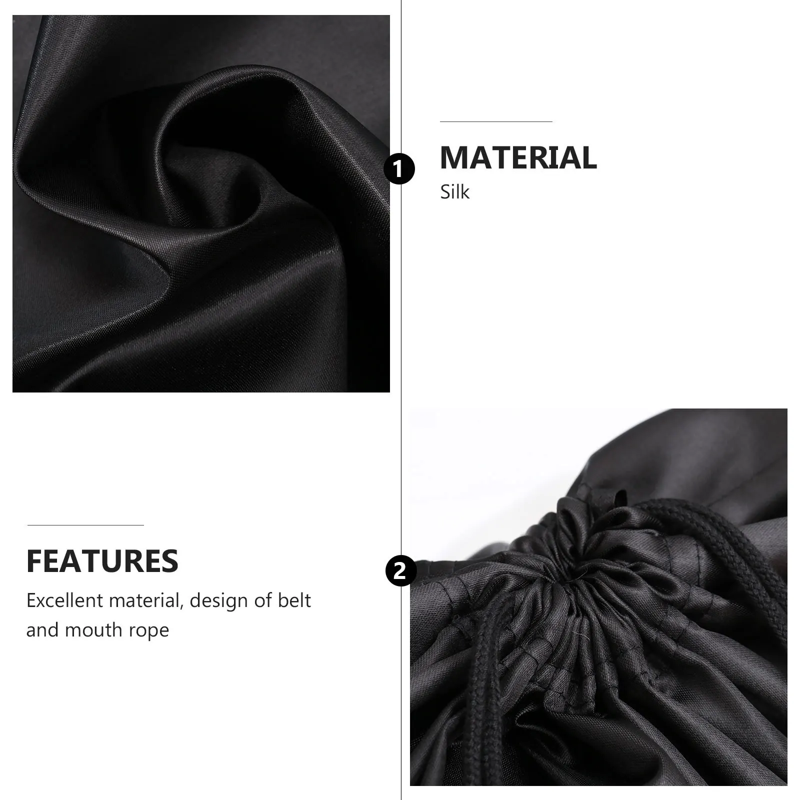 

2pcs Thickened Drawstring Storage For Clothing Shoes Large Capacity Dustproof Pouch Lightweight Organizer Black Bag Fashion