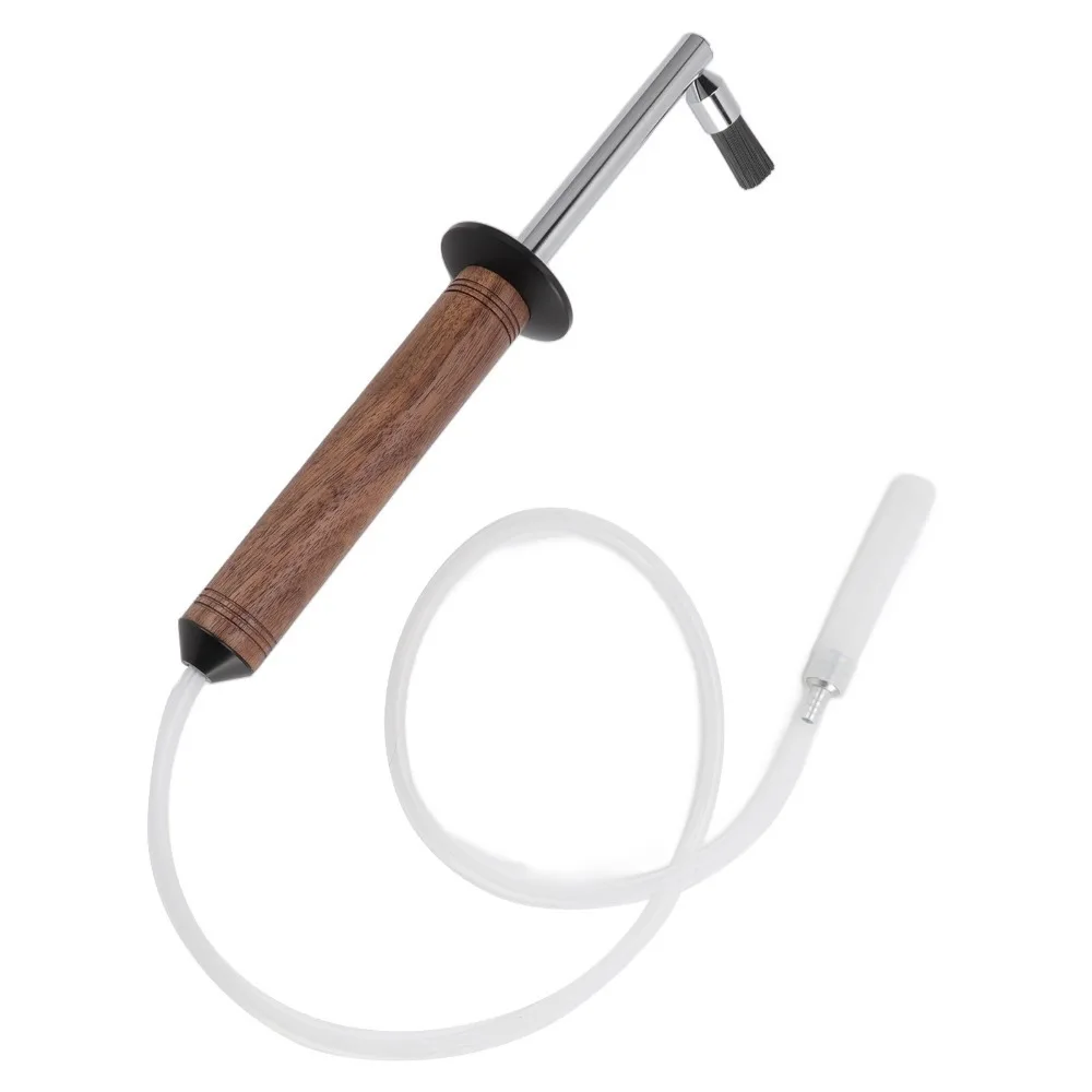 Wood Handle Steam Cleaning Brush High Temperature Resistant Replaceable Head Steam Wand Tool Heat-Resistant Nylon High Pressure