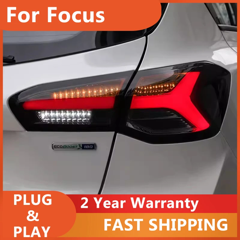 

Car Accessories for Ford Focus Taillights 2019-2023 Focus Tail Lights DRL+Brake+Turn Signal+Reversing+Fog